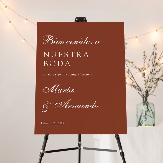  Spanish Minimalist, Terracotta Welcome sign (In Situ (Stand))