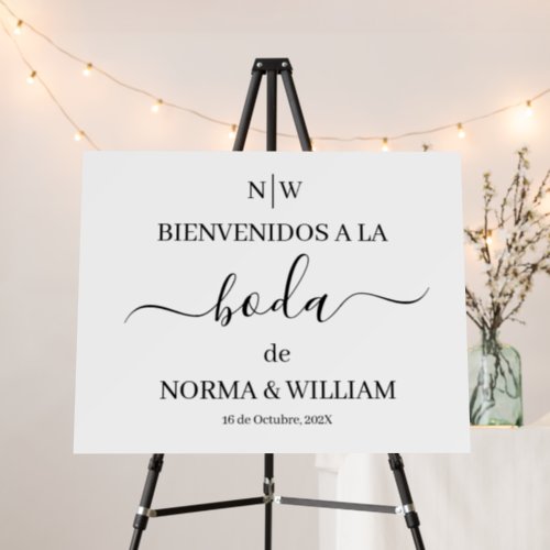 Spanish minimalist wedding sign