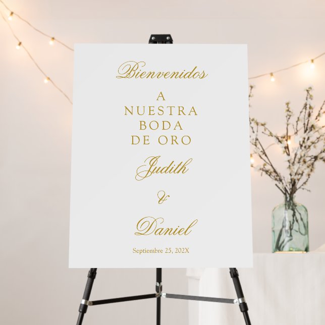 Spanish Minimalist Wedding Welcome sign (In Situ (Stand))