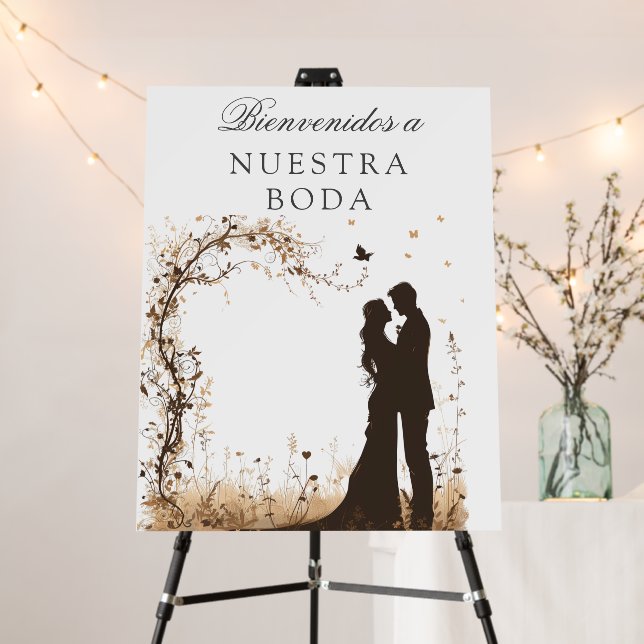Spanish Minimalist Wedding Welcome sign (In Situ (Stand))