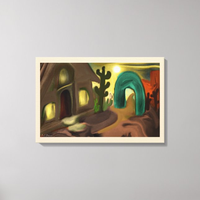 Spanish Mission Abstract Art Canvas Print (Front)