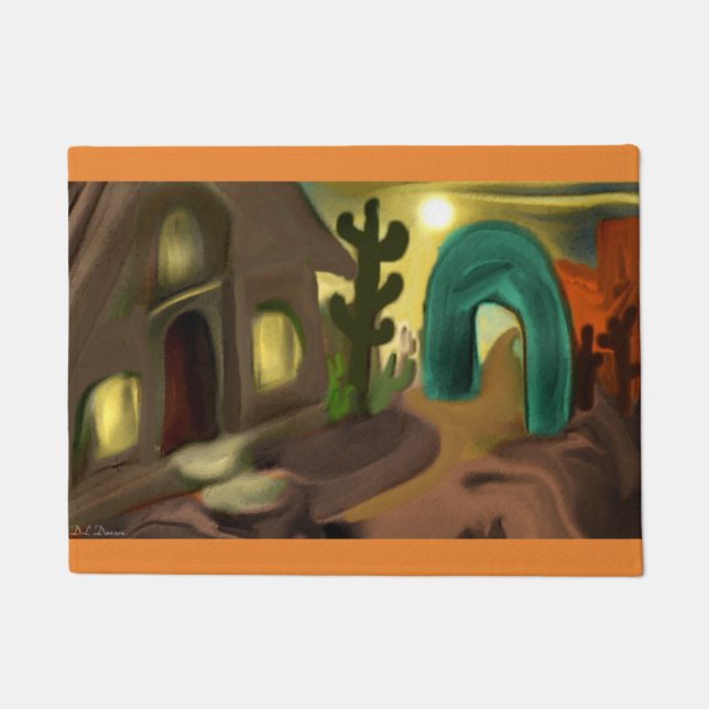 Spanish Mission Southwestern Abstract Art Doormat (Front)