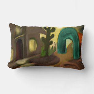 Spanish Mission Southwestern Abstract Art Lumbar Pillow