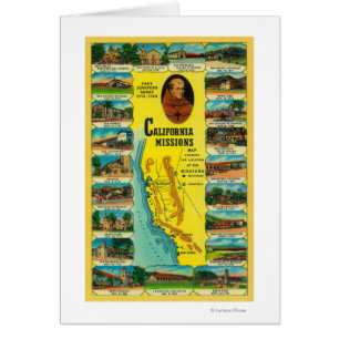 Spanish Missions of California showing Cards
