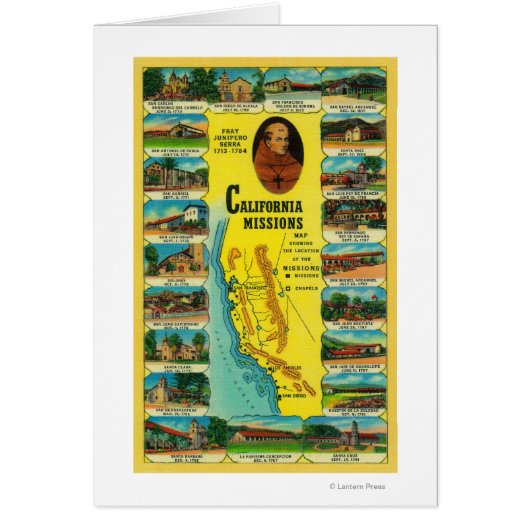 Spanish Missions of California showing Cards (Front)