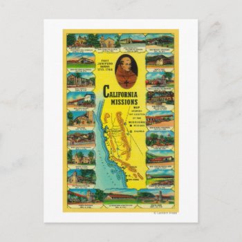 Spanish Missions Of California Showing Postcard by LanternPress at Zazzle