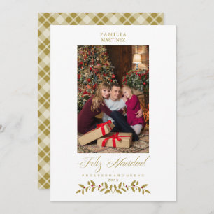 Spanish Modern Elegant Chic Christmas Family Photo Holiday Card