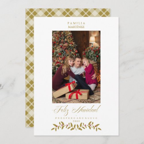 Spanish Modern Elegant Chic Christmas Family Photo Holiday Card