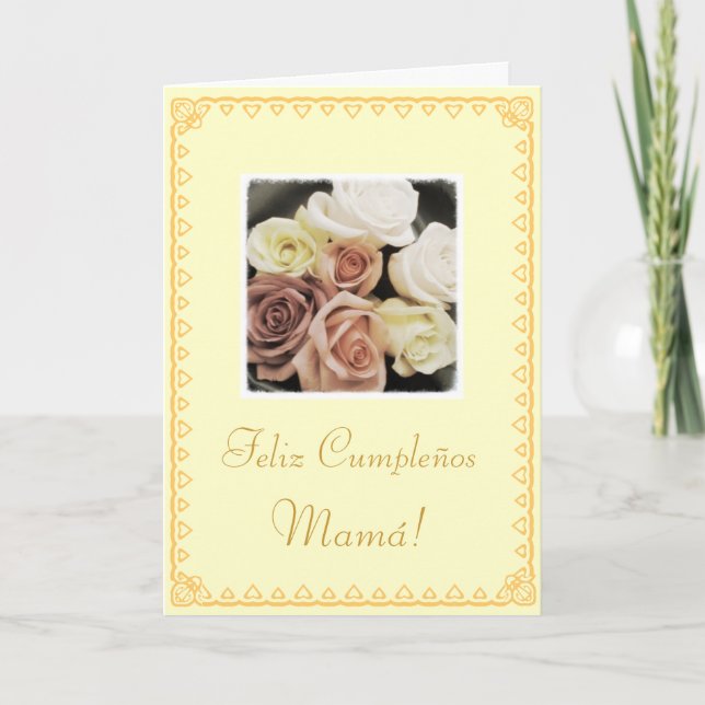 Spanish: Mom's birthday Cumpleanos / Mama Card (Front)