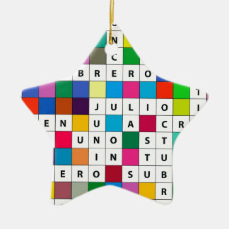 Spanish Months Crossword Design Ornament