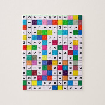 Spanish Months Design Jigsaw Puzzle by BeeHappyNow at Zazzle