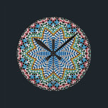 Spanish Mosaic Round Clock<br><div class="desc">Spanish style tile ala the Alhambra.</div>