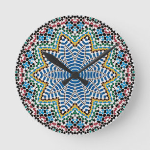 Spanish Mosaic Round Clock