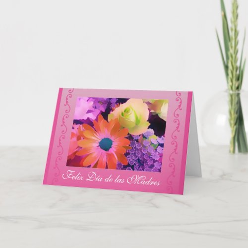 Spanish Mothers Day flowers  dia de las madres Card