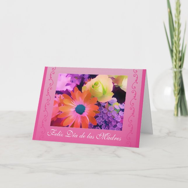 Spanish: Mother's Day flowers / dia de las madres Card (Front)