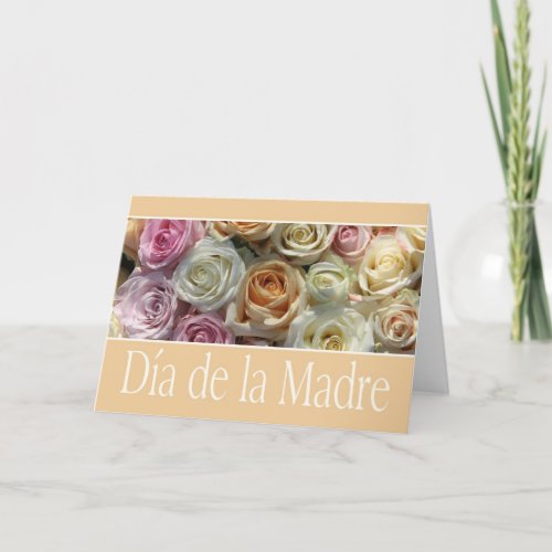 spanish mothers day pastel roses card