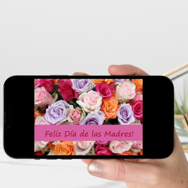 Spanish Mother's Day rose card (Front Digital)