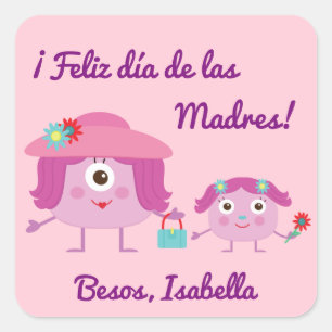 Spanish Mother's Day Sticker with Monsters