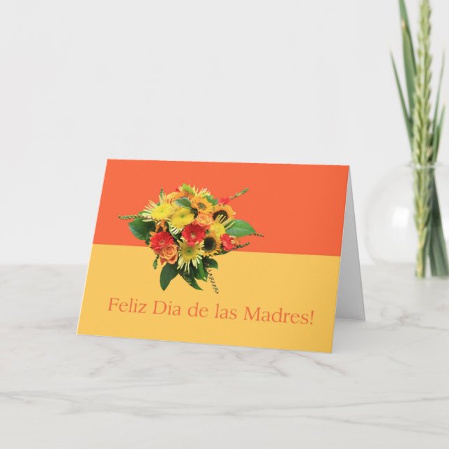 Spanish Mother's Day summer bouquet Card (Front)