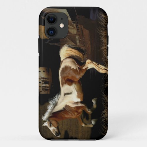 Spanish Mustang New Worlde Horse_lover Art iPhone 11 Case