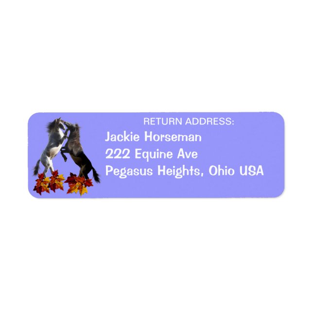 Spanish Mustangs Equine Return Address Labels (Front)