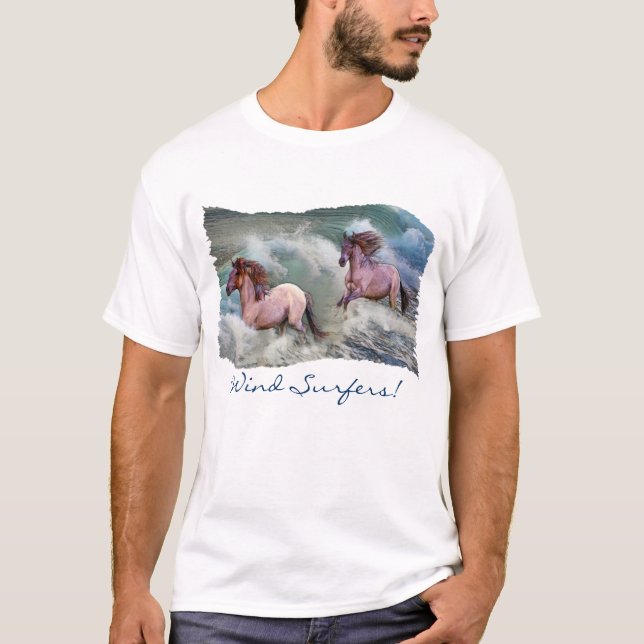 Spanish Mustangs & Ocean Wind-surfing Shirt (Front)
