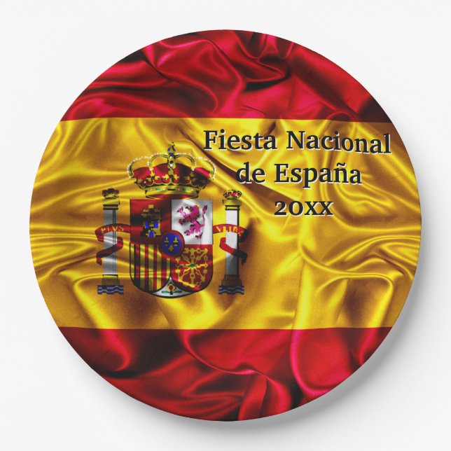 Spanish National Day, Spain Hispanic Day, Paper Plates (Front)