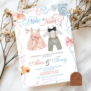 Spanish Nino o Nina Gender Reveal Invitation