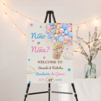 Spanish Nino o Nina Gender Reveal Welcome Sign