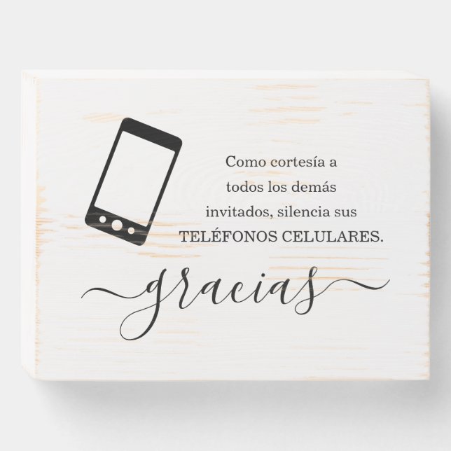 Spanish No Cell Phone Sign (Front Horizontal)