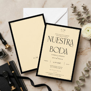 Spanish Nuestra Boda Art Deco Eegant Wedding Invit Invitation