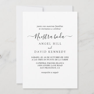 Spanish, Nuestra Boda Wedding Invitation