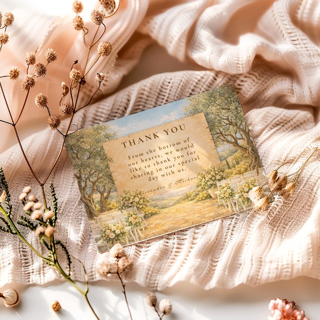 Spanish Olive Grove Wedding Thank You Card (Creator Uploaded)