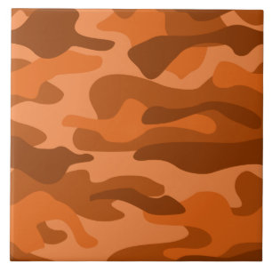Spanish Orange Monocolor Camo Ceramic Tile