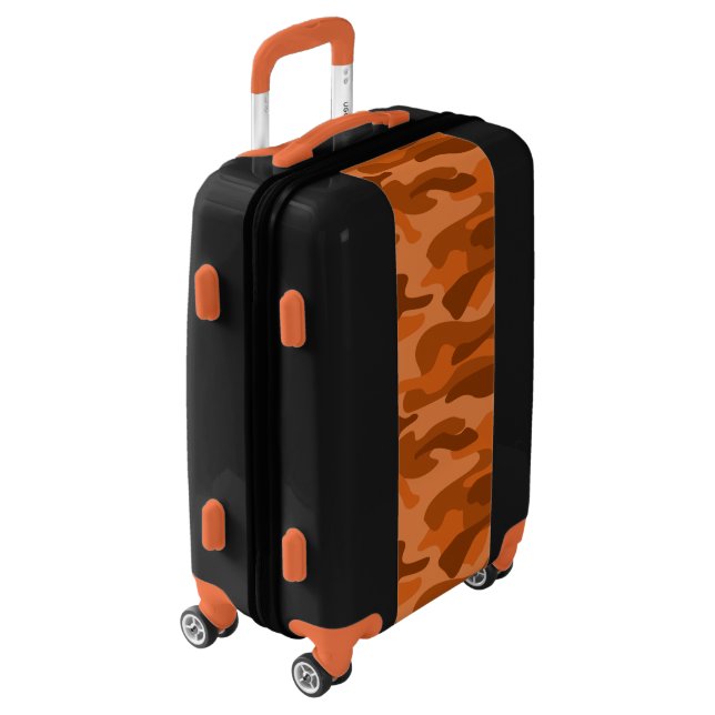 Spanish Orange Monocolor Camo Luggage (Rotated Left)