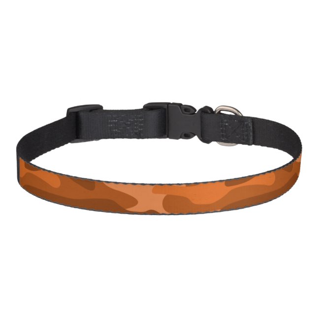 Spanish Orange Monocolor Camo Pet Collar (Front)