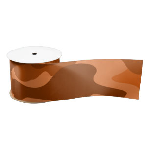 Spanish Orange Monocolor Camo Satin Ribbon