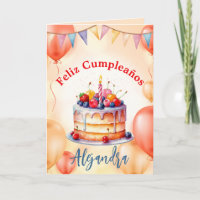 Spanish Orange Pink Large Cake Balloons Birthday