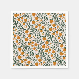 Spanish Orchard - pattern of oranges and leaves Napkins