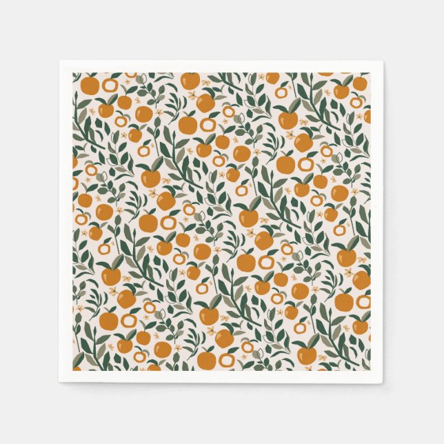 Spanish Orchard - pattern of oranges and leaves Napkins (Front)