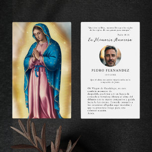 Spanish Our Lady Of Guadalupe Photo Prayer Cards