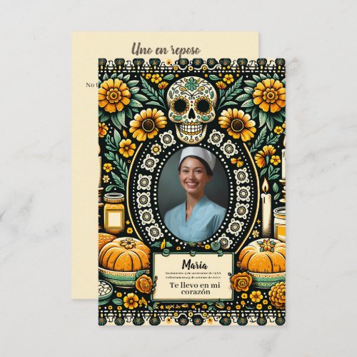 Spanish Our Lady of Guadalupe Prayer skull