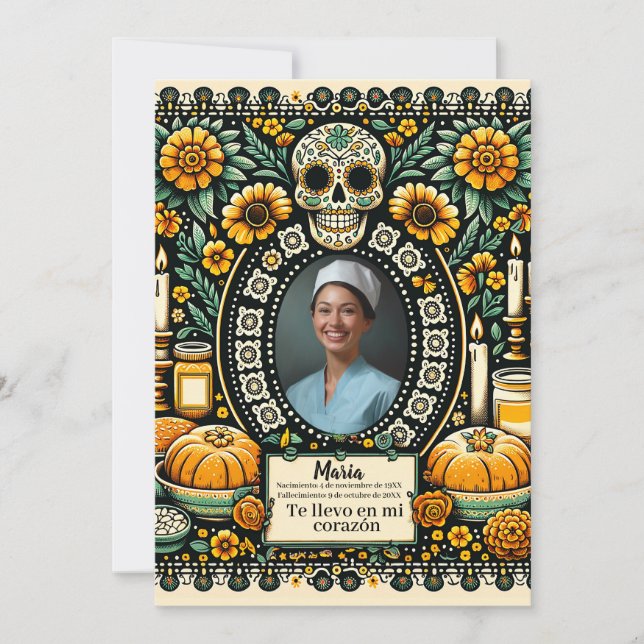 Spanish Our Lady of Guadalupe Prayer skull Invitat Invitation (Front)