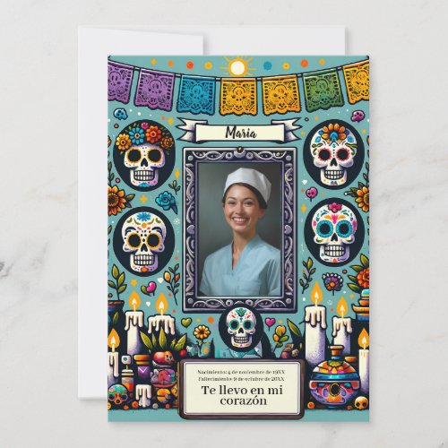 Spanish Our Lady of Guadalupe Prayer skull Invitat Invitation