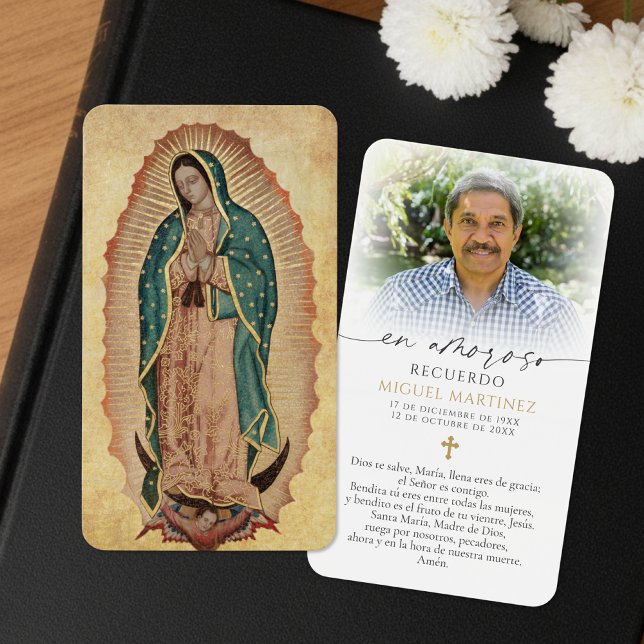 Spanish Our Lady of Guadalupe Sympathy Prayer Card (Creator Uploaded)