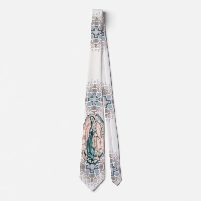 Spanish Our Lady of Guadalupe Virgin Mary Catholic Neck Tie (Front)