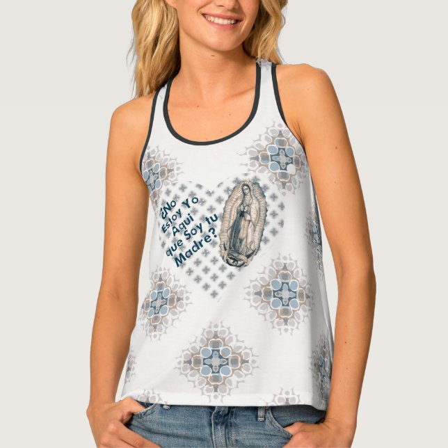 Spanish Our Lady of Guadalupe Virgin Mary Catholic Tank Top (Front)