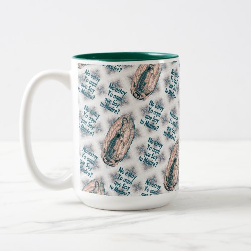 Spanish Our Lady of Guadalupe Virgin Mary Sepia Two_Tone Coffee Mug