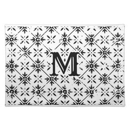 Spanish Pattern Distressed Tile    Cloth Placemat