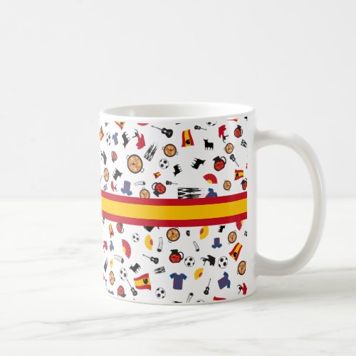 Spanish pattern with all famous Spanish stereotype Coffee Mug